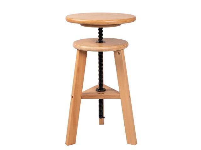 Wooden Drafting Stool with Adjustable Height for Art Studio, Natural Solid Beech Wood Artist Stool for Adults, Up to 220 Lbs, Perfect Sturdy...