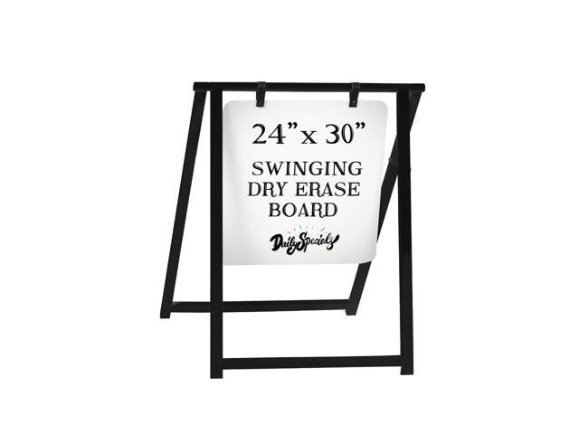 Metal A Frame Sign, Whiteboard Sidewalk Sign - 24x30 in Outdoor Double Sided Magnetic Dry Erase Board, Swinging Sandwich Board Signs - For.