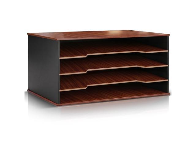 12x18 Construction Paper Organizer, 4-Tier Wooden Flat File for 11x17, A3 & Tabloid Sheets Durable wood Desk Paper Storage for Classroom, Office...