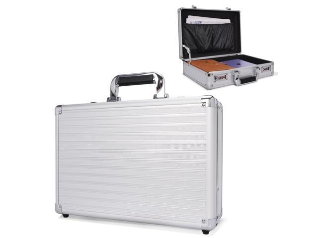 Locking Briefcase, Metal Brief case with Dual Combination, Aluminum for Secure Document Storage, Portable File Organizer Case for Cash, Passport,...