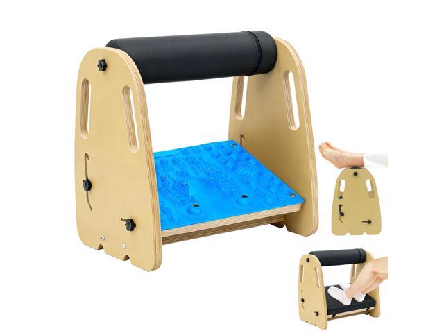 Under Desk Foot Rest,Massage & Leather Pads,3 Height Levels-Blue