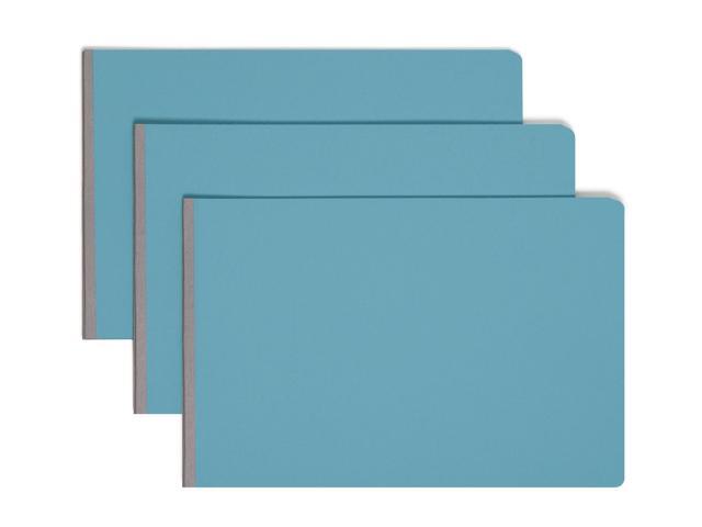 Premium Pressboard Report Cover, Metal Prong with Compressor, Top Fastener, 3' Capacity, Sheet Size 11' x 17', Blue, 10 per Box (81078)