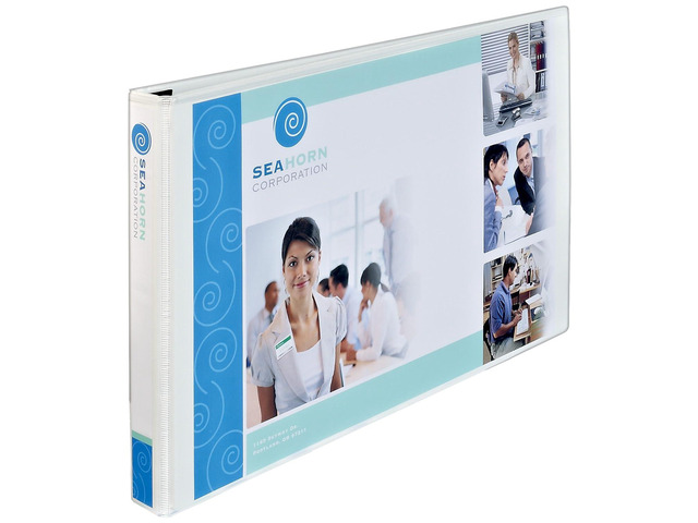 Heavy-Duty View 3 Ring Binder, 1' Slant Rings, Holds 11' x 17' Paper, White Binders (6-Pack of 72124)