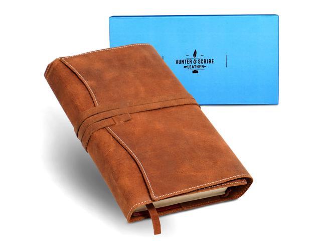 Hunter & Scribe Extra Large Leather Bible Cover for Men and Women - Leather Book Cover - Handcrafted Genuine Top Grain Buffalo Leather - Christian.