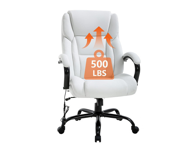 Office Chair Desk Chair Computer Chair with Lumbar Support Headrest Armrest Swivel Rolling PU Leather Task Big and Tall 500lb Wide Seat Massage...