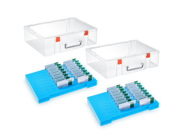 2 Pcs Name Tag Holder with Case, Foam Name Badge Storage Tray Holds 48 Badges ID Badge Tray Organizer for Desk Classroom Office School, 14 x 10.6 x...