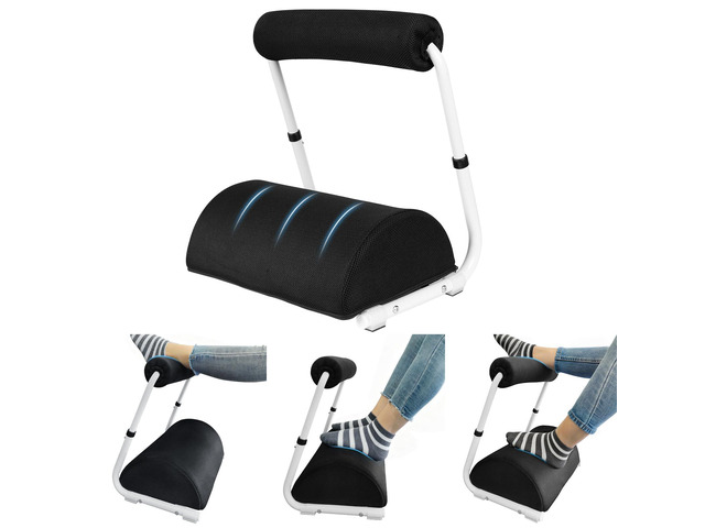Adjustable Foot Rest Under Desk Footrest Wide Leg Rest 3 Height Positions with Detachable Foam Cushion for Desk Office Gaming Chairs