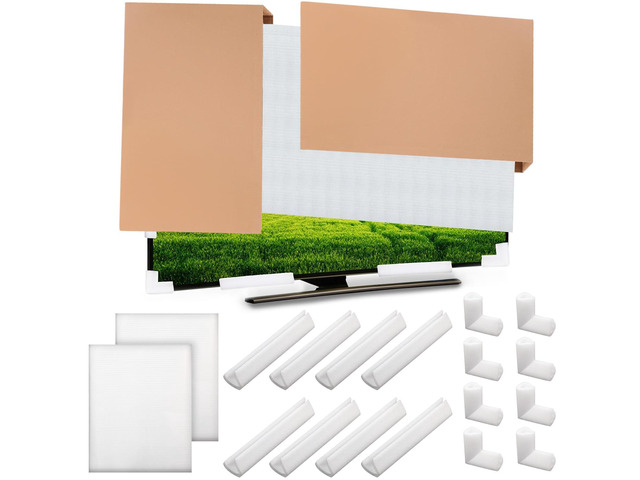 2 Sets TV Boxes for Moving 65 Inch Foam Mirror Box Set Picture Moving Include 2 Large Case and 2 Foam Flat Screen TV Cover and 16 Corner Edge...