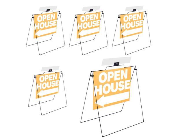 5 Pack Open House Signs 32'' x 28'' A Frame Metal Stand 18'' x 24'' Sign Panels Double Sided Real Estate Yard Signs Foldable Real Estate Open House.