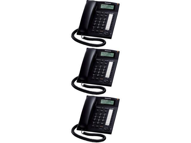 KX-TS880B Integrated Corded Telephone,Black (Pack of 3)