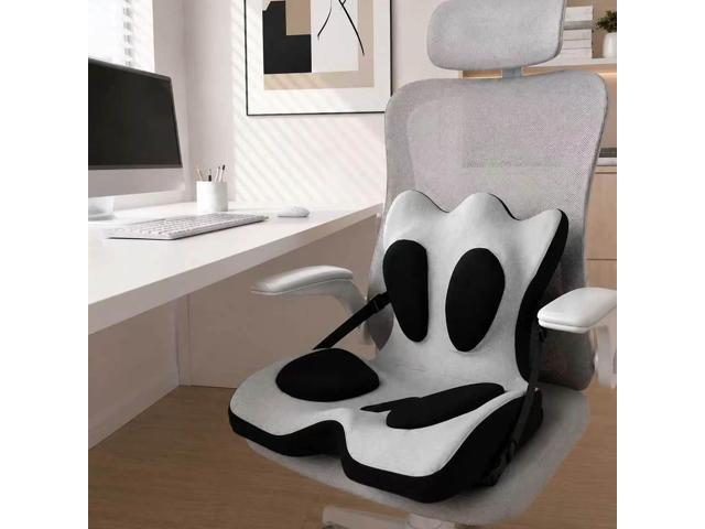 Ergonomic Back and Seat Cushions, Lumbar Support with Detachable Cover, for Back Posture and Pain Relief, Home Office Chair