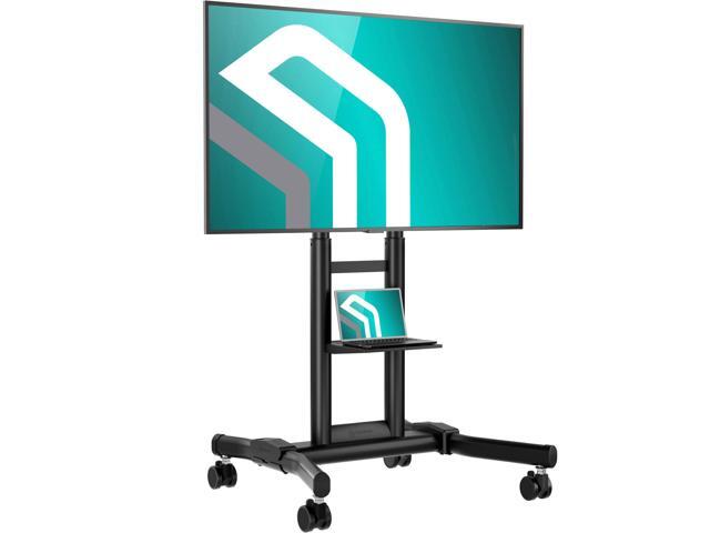 Mobile TV Stand on Wheels for 43-75 Inch Screen, max Load 154 lbs, Height Adjustable TV Portable Stand, VESA 100x100-600x400, TV Cart Rolling TV.