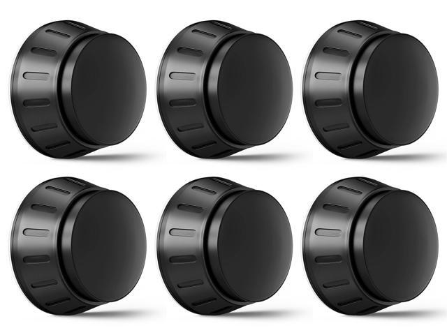 6Pcs Door Knob Wall Protector, 1.65in Spring Door Stoppers for Wall, Black Aluminum Alloy Door Stoppers with Soft Silicone, Adhesive & Screw...