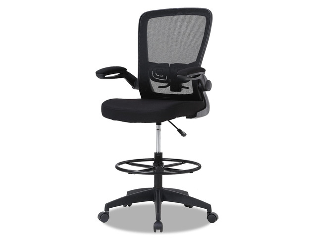 Drafting Chair Tall Office Chair Mid-Back Mesh Ergonomic Computer Chair High Adjustable Standing Desk Chair with Lumbar Support Adjustable Foot...