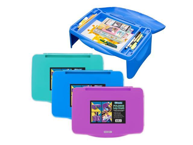 Folding Lap Desk, 17.5 x 12.5 in, Built-in Storage, 3-Set 17 1/2 x 12 1/2 in, folding legs and built-in storage for writing, reading, crafts
