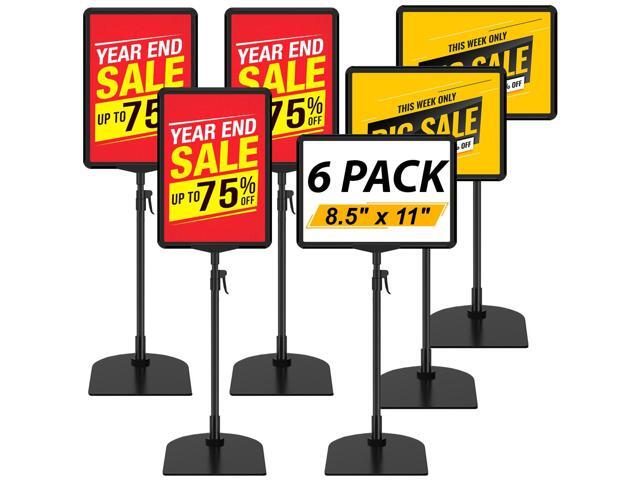 Table Top Sign Holder - Adjustable Floor Standing Sign Holders 8.5 x 11 Tabletop Poster Stand for Display Vertical Horizontal View, Black Signage.
