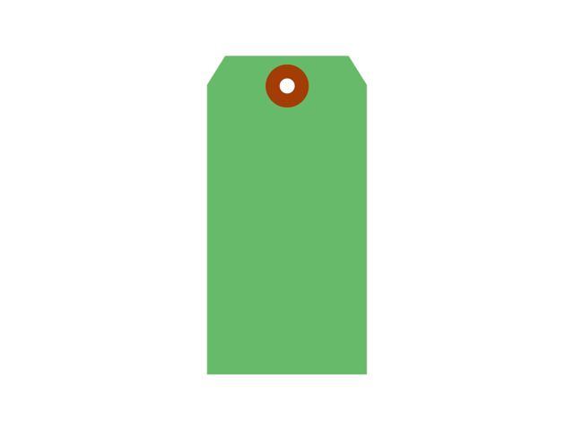 Green Blank Tags - Pack of 1000, Size-5, 13pt Thick Cardstock Tag, 2.375' x 4.75' Paper Hang Tags with Reinforced Fiber Patch (Without Strings)