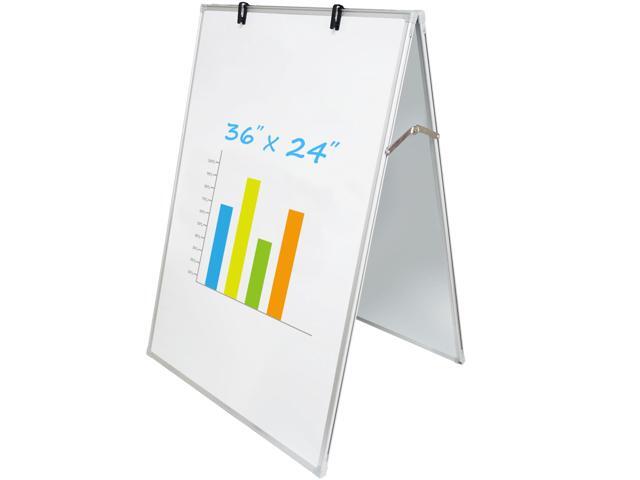 Dry Erase Board, Magnetic White Board 36 X 24 Inch, Double Sided Whiteboard Easel, Silver Aluminum Frame with Two Flipchart Hooks for Office Home.