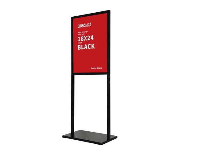 Sign holder floor stand, heavy Duty Pedestal poster banner stand for display,18×24 inch slide-in double sided poster sign holder floor standing for.