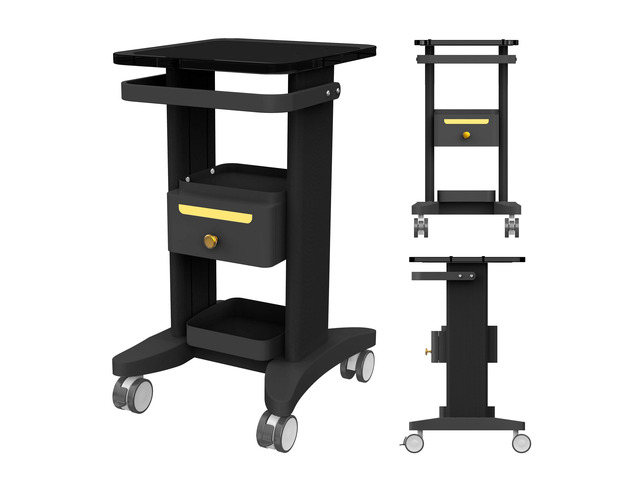 Professional Medical Cart 3-Tier Rolling Trolley with Drawers 198 lbs Capacity Portable Utility Cart for Hospitals, Clinics, Spa, Office, or...