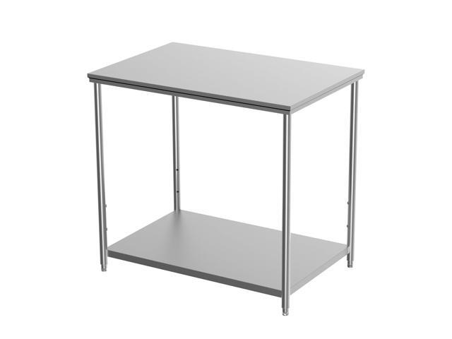 Stainless Steel Prep Table 36x24x33.5 Inch, Commercial Work Table Heavy Duty with Adjustable Undershelf, Multipurpose Workstation for Restaurant...