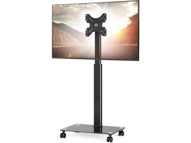 Rolling TV Stand for 19 to 43 Inch LCD LED Flat/Curved Panel Screen TVs, 16 Level Height Adjustable, Tilt & Swivel Outdoor TV Stand, Portable TV...
