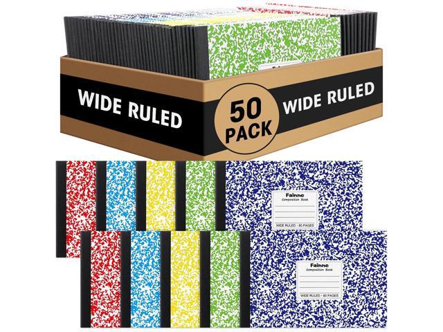 50 Pack Composition Notebooks Bulk Wide Ruled A5 Half Size Composition Notebooks 5 x 7.5 Marble Cover Note Books 80 Pages Small Journal 11/32'...