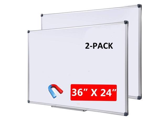 2 Pack 36 x 24 in Magnetic Dry Erase Whiteboard for Wall, Classroom Board Wall Mounted Easy to Clean White Boards with Removable Pen Tray....