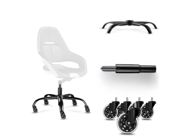 Office Chair Base Replacement Bundle Heavy Duty 352 lbs, Smooth Rolling on All Floors, Swivel Base with Caster Wheels & Gas Lift Cylinder, 4.7''...