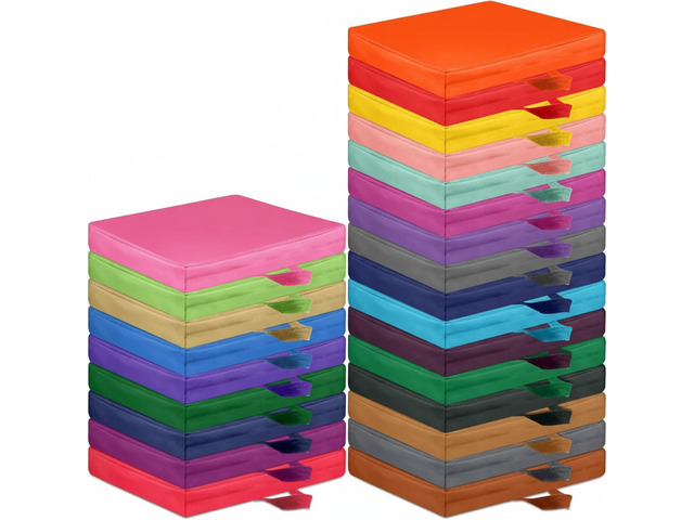 25 Pcs Floor Cushions for Classroom 15 Inch Flexible Seating Bulk with Handles 1.6 Inch Thick Foam Floor Pillows Portable Seating for Home School...