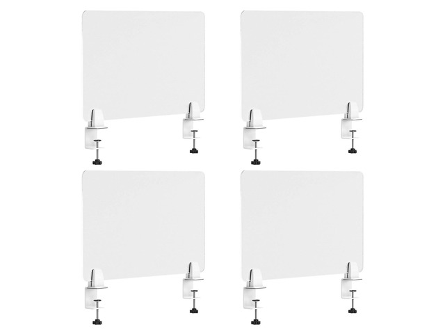 Desk Divider 4 Pcs Desk Privacy Panel 23.6''L x 15.8W'' Office Partitions Frosted Acrylic Panel Pack of 4 Desk Divider Partition with Adjustable...
