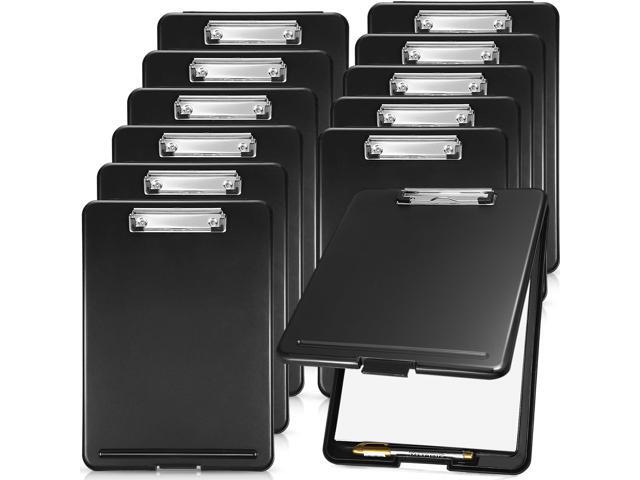 12 Pcs Clipboard with Storage Bulk Plastic 8.5 x 11 Storage Clipboard with Low Profile Clip for Foldable Nursing Student Teacher Nurse Employee for...