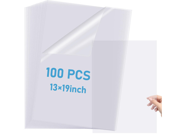 13 x 19 Inch Waterproof Inkjet Transparency Film 100 Sheets Transparency Paper Acetate Sheets for Silk Screen Printing Transparent Printer Paper...