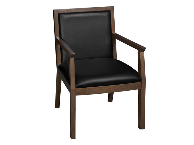 Regent WallGuard Guest & Reception Waiting Room Wood Side Chair - Neo Walnut/Black Vinyl
