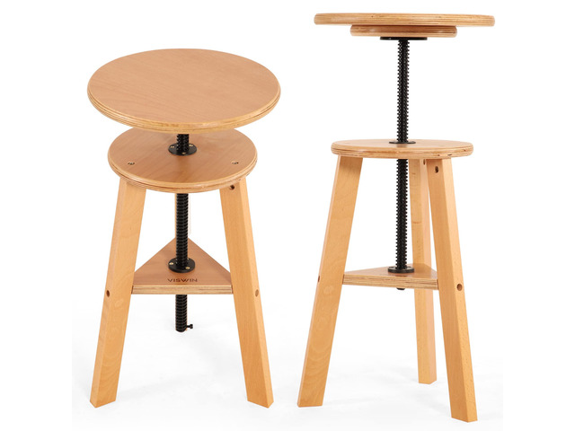 Adjustable Drafting Stool, Beech Wood, Artist Stool Chair, Supports Up to 176 Lbs, for Artists, Studio, Home Use, Office, Kitchen