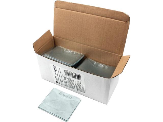Heavy Duty Vinyl Badge Holders, Horizontal, 2.38 x 3.38 Inches, 100 per Pack, Clear (88607) (Pack of 10)