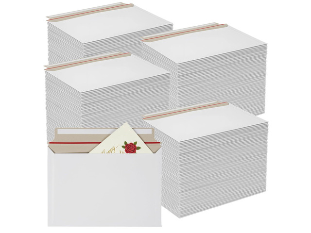 500 PCS 6.5 x 4.5 Inch Self Seal Rigid Mailers, White Rigid Photo Mailers, Rigid Mailer Self Seal Cardboard Envelopes for Photos, Document, CD,...