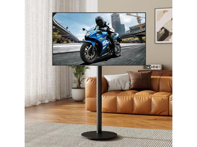 Rolling TV Stand for 32-55 Inch TVs, Portrait to Landscape (Black) Height Adjustable Mobile TV Cart With 90Â° Rotating, Â±10Â° Tilt and Wheels,.