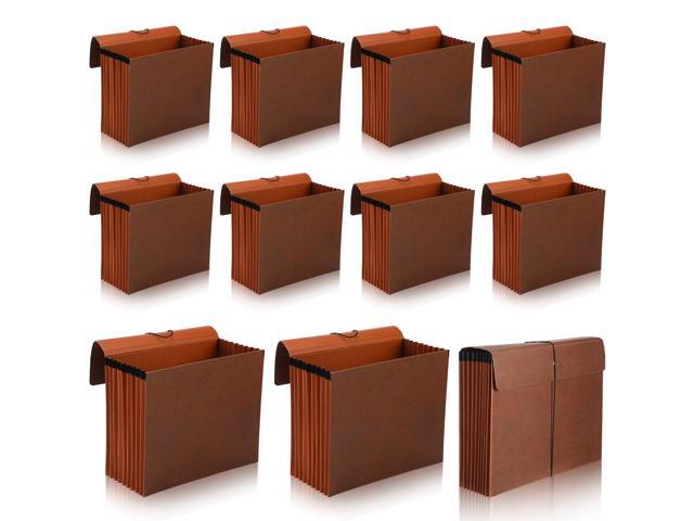 10 Pcs Expanding File Folder with Flap 7 Inch Expansion Expanding File Wallet with Elastic Cord Closure Letter Size Heavy Duty Document Organizer,.