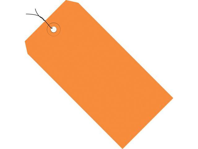 Wired Shipping Tags, 4 3/4' x 2 3/8', 13 Pt, Orange, with Reinforced Eyelet, to Identify Or Address Items that Cannot be Labeled and to Color Code...