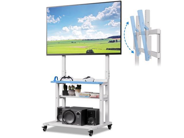 Entertainment Center with Large Storage and Foldable Table, Rolling TV Stand with Lockable Wheels, Tall TV Stand Up to 75 inches, Height.