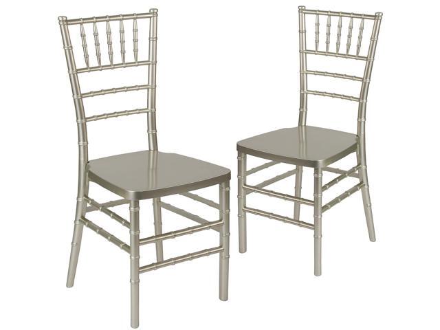 2 Pack HERCULES PREMIUM Series Champagne Resin Stacking Chiavari Chair