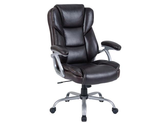 Executive Office Chair, Leather Ergonomic Computer Desk Chair w/Rocking Function, Padded Seat & Arms, Height Adjustable Gaming Chairs, High Back.