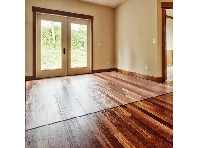 Clear Office Chair Mats, 0.06' Thick Transparent Heavy Duty Hard Chair Mat for Wood Floors, Rectangular Home Carpet Protector, Can Be Cut (55.1x...