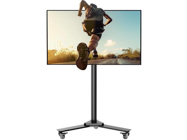 Rolling Easel TV Stand with Wheels for 32-75 Inch TVs Height Adjusts From 42.12-50.39 Inches, Supports Up To 110 Lbs With Vesa 100x100-600x400 mm.