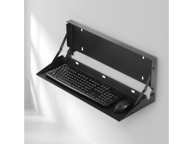 1 Pcs 24 Inch Keyboard Wall Mount Foldable Fits Standard Computer Keyboard Mouse Stand Tray Organizer for Small Offices Apartments, Easy...