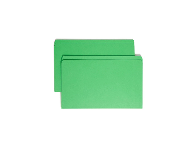 File Folder, Reinforced Straight-Cut Tab, Legal Size, Green, 100 per Box (17110)