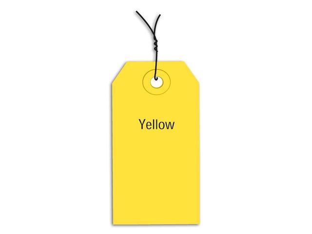 Wired Shipping Tags, 4 3/4' x 2 3/8', 13 Pt, Yellow, with Reinforced Eyelet, to Identify Or Address Items That Cannot be Labeled and to Color Code...