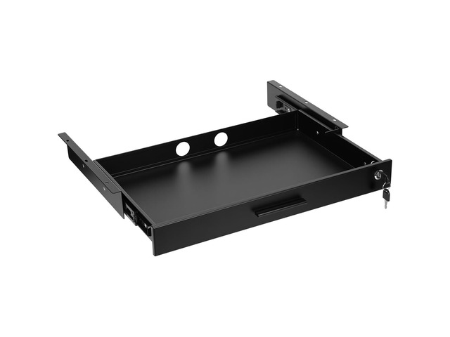 22'' x 14'' Under Desk Drawer Slide Out Storage Organizer, Lockable Metal Desk Drawer for Laptop and Office Accessories, Large Hidden Under Table...