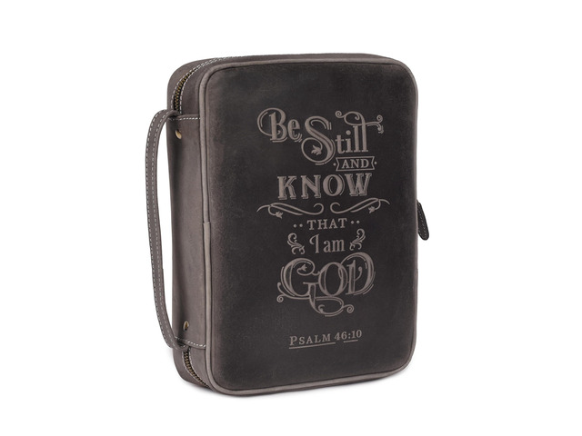 Large Leather Embossed Bible Cover with Carry Handle Zipper Handmade Protective Bible Case Fits Standard, Large & Study Bibles up to 10.5 x 8 x...